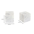 Cora cube tabletop accent by Moe's Home Collection, Banswara purple-white marble