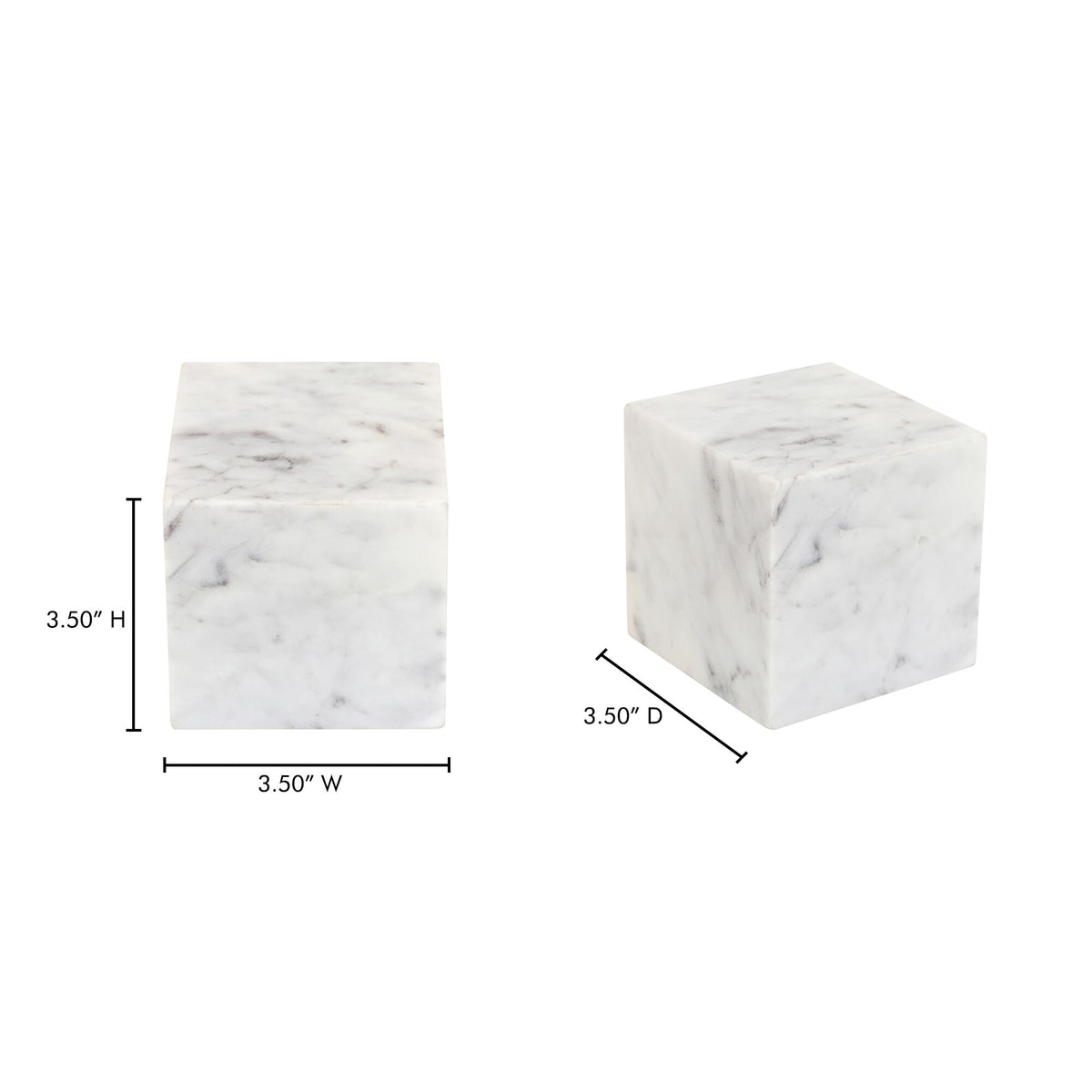 Cora cube tabletop accent by Moe's Home Collection, Banswara purple-white marble