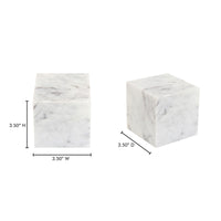 Cora cube tabletop accent by Moe's Home Collection, Banswara purple-white marble
