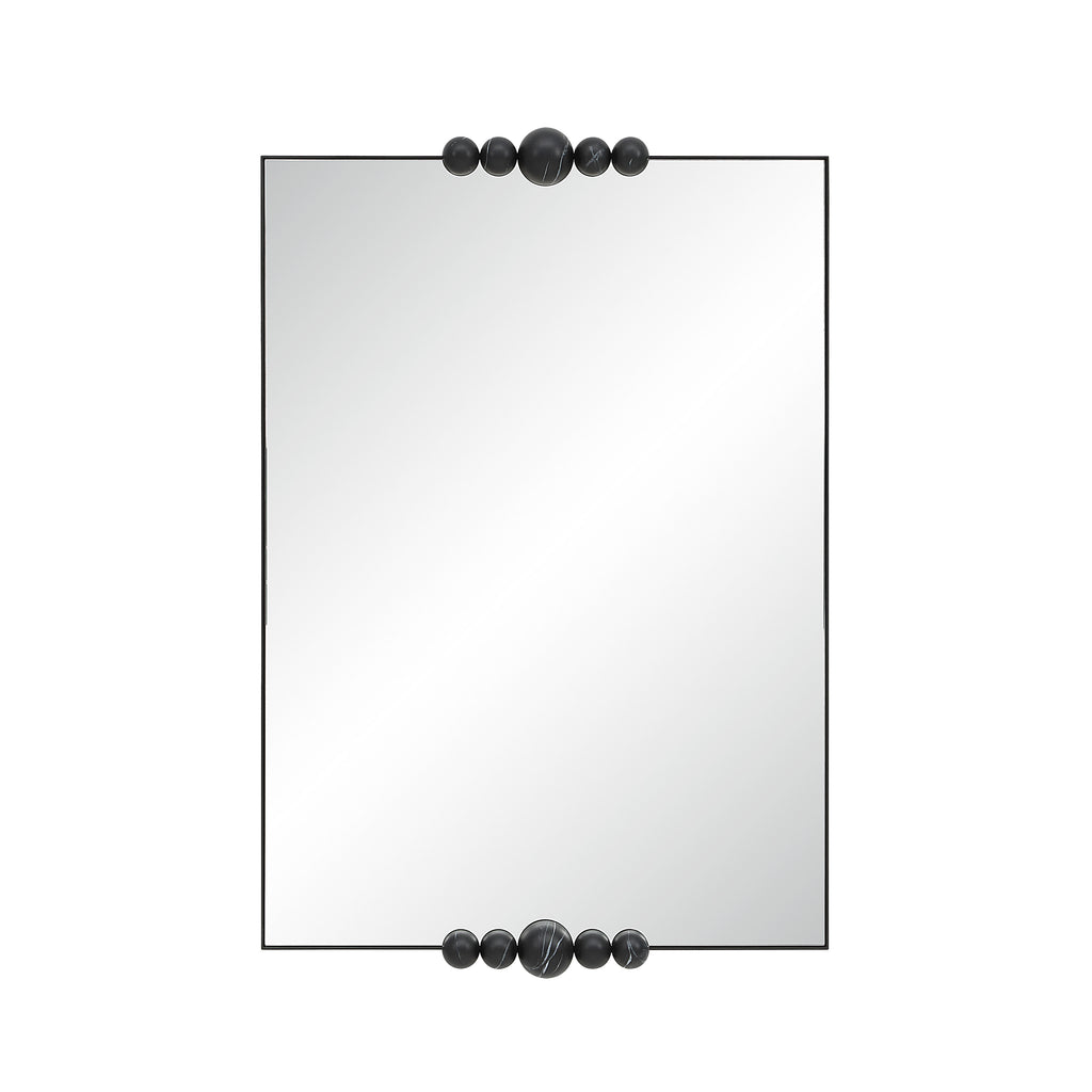 Cosmos wall mirror by Renwil, iron, matte black marble