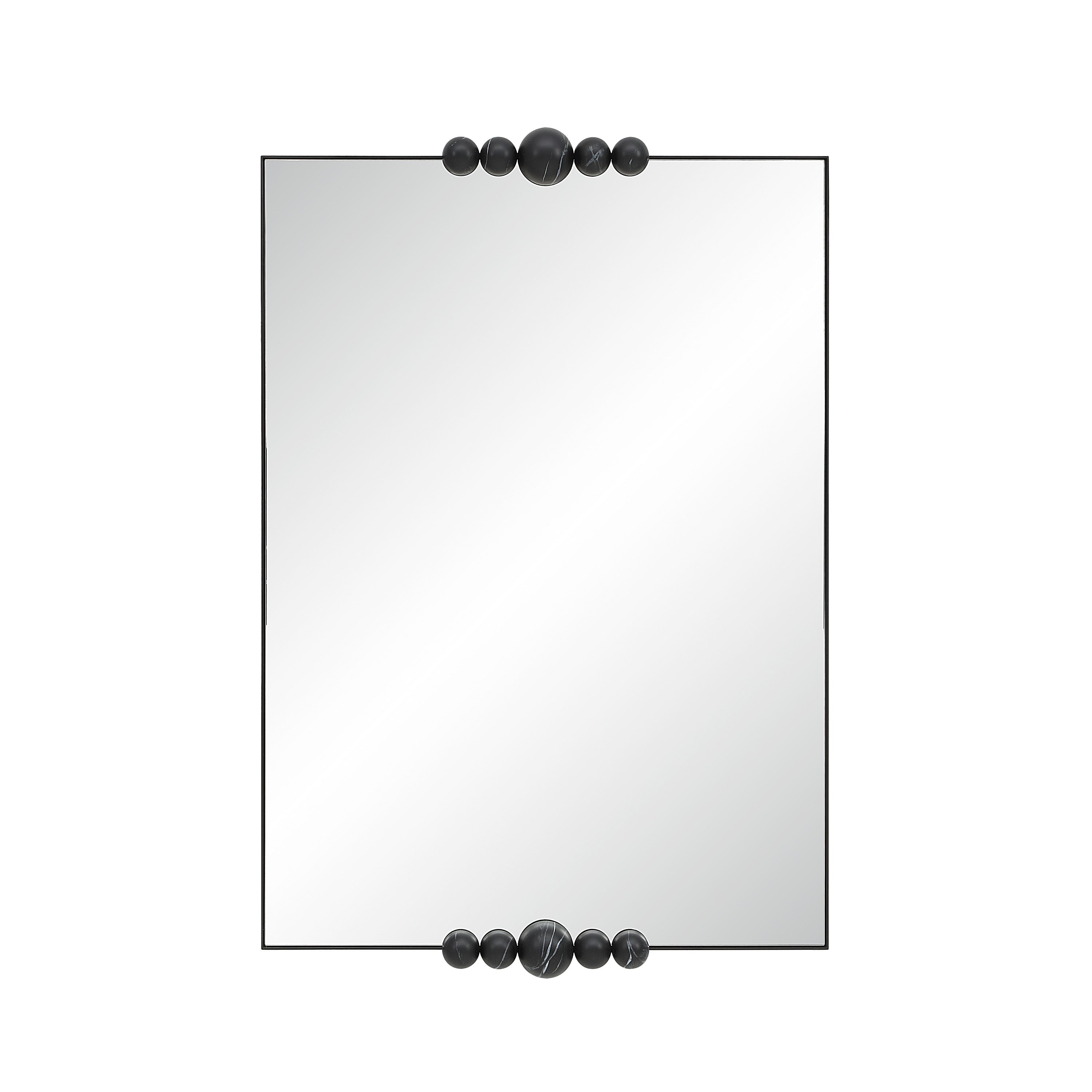 Cosmos wall mirror by Renwil, iron, matte black marble