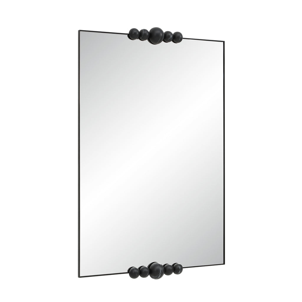 Cosmos wall mirror by Renwil, iron, matte black marble