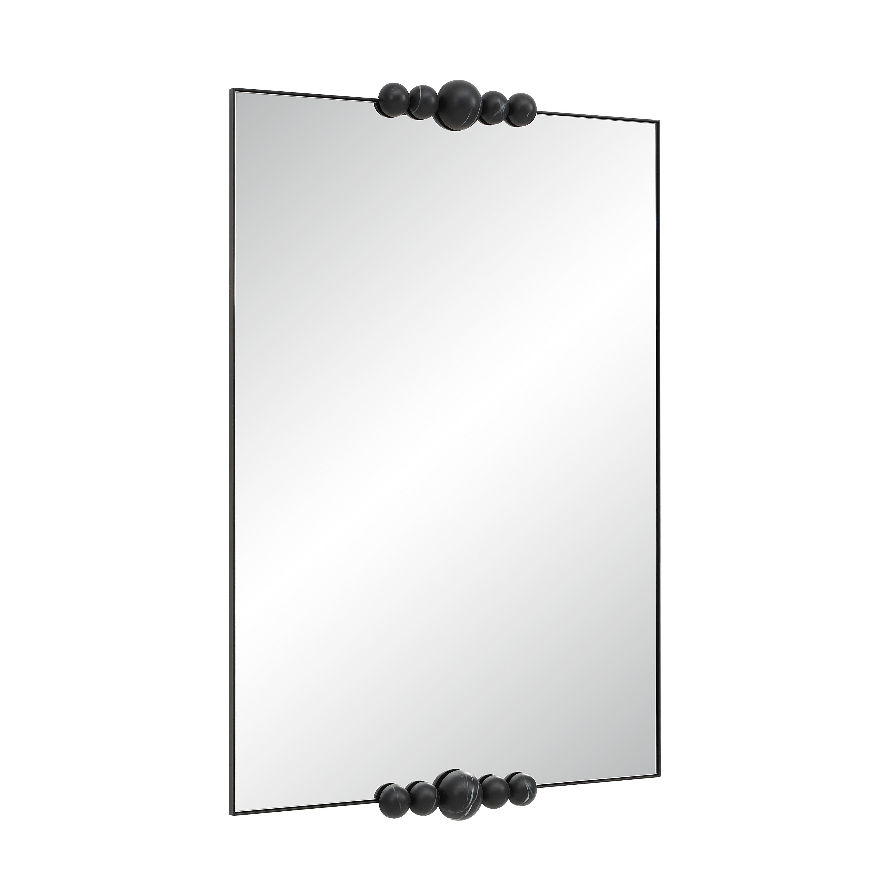 Cosmos wall mirror by Renwil, iron, matte black marble