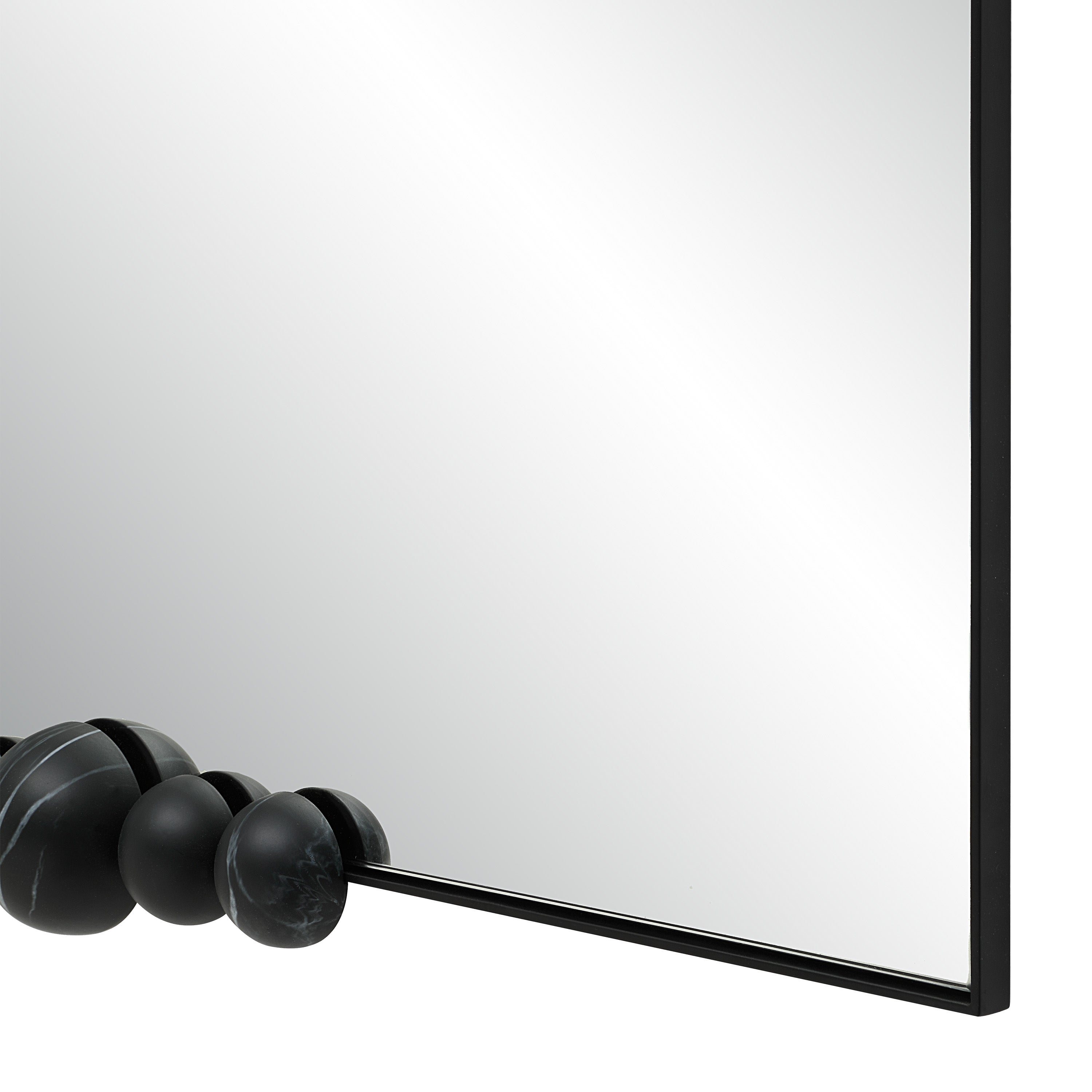 Cosmos wall mirror by Renwil, iron, matte black marble
