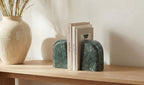 Green Marble Zane Bookends, Set of 2