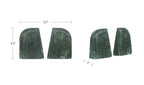 Green Marble Zane Bookends, Set of 2