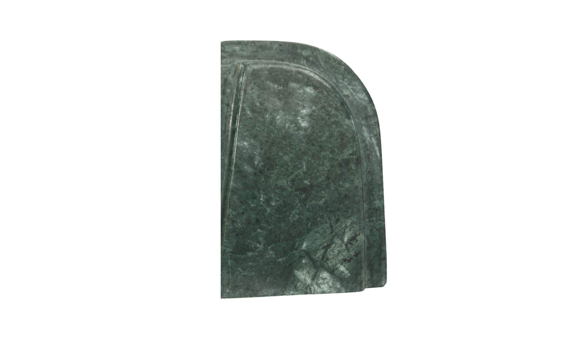 Green Marble Zane Bookends, Set of 2