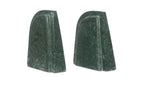 Green Marble Zane Bookends, Set of 2