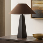 Dorsey table lamp by Moe's Home Collection, matte black ceramic, sculptural curved base