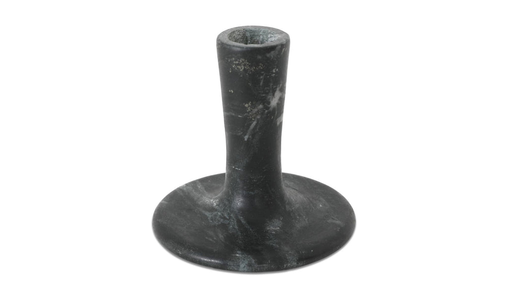 East candle holder by Moe's Home Collection, black veined marble, taper
