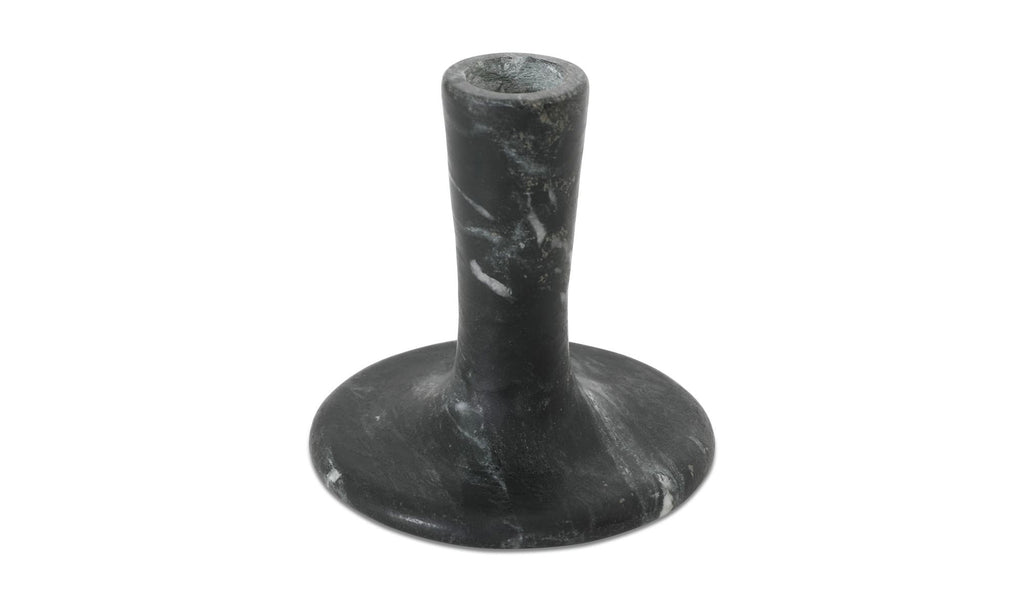 East candle holder by Moe's Home Collection, black veined marble, taper