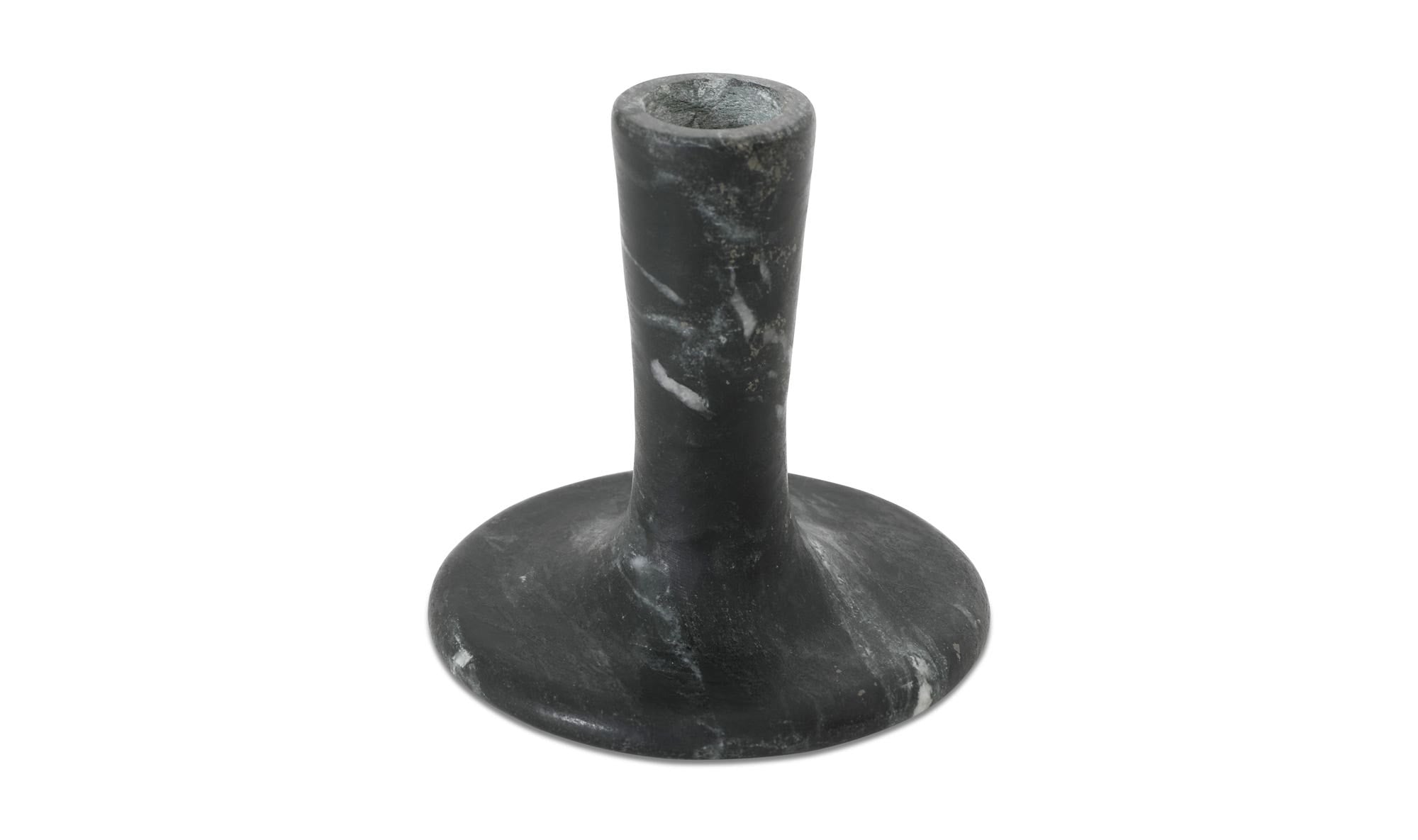 East candle holder by Moe's Home Collection, black veined marble, taper