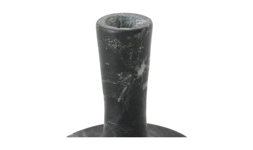 East candle holder by Moe's Home Collection, black veined marble, taper