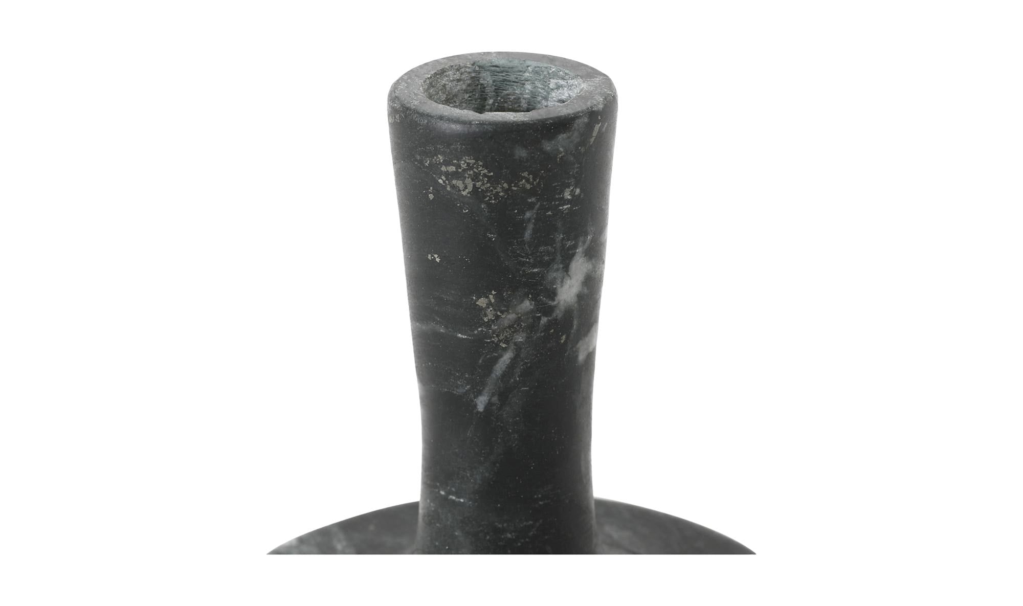 East candle holder by Moe's Home Collection, black veined marble, taper