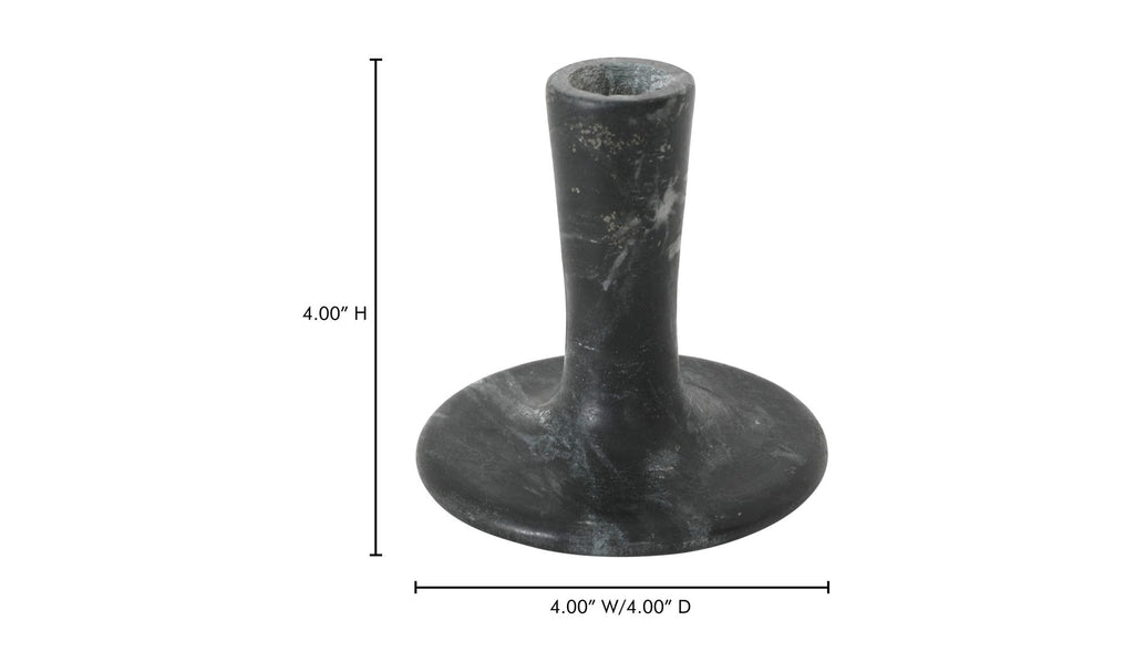 East candle holder by Moe's Home Collection, black veined marble, taper