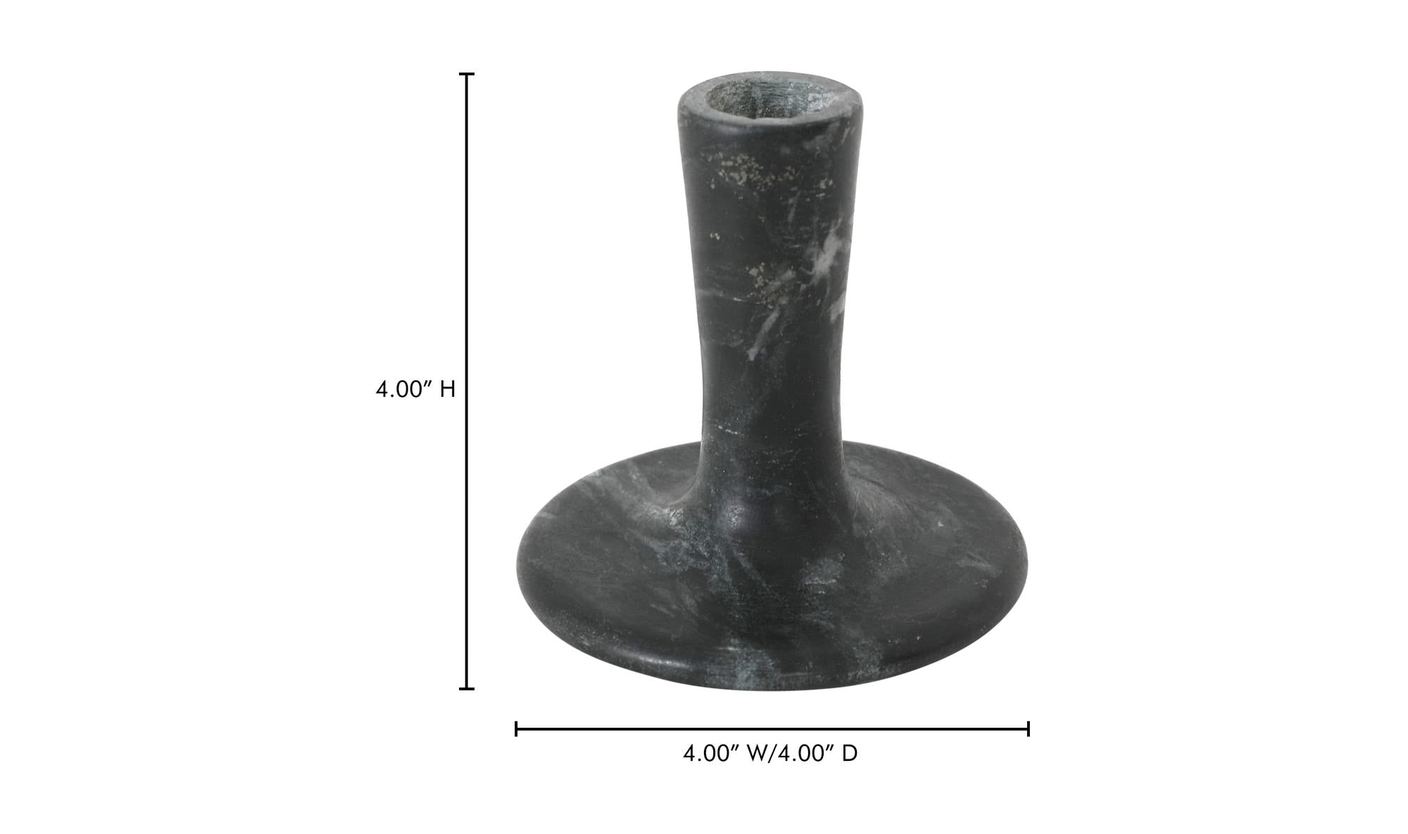 East candle holder by Moe's Home Collection, black veined marble, taper