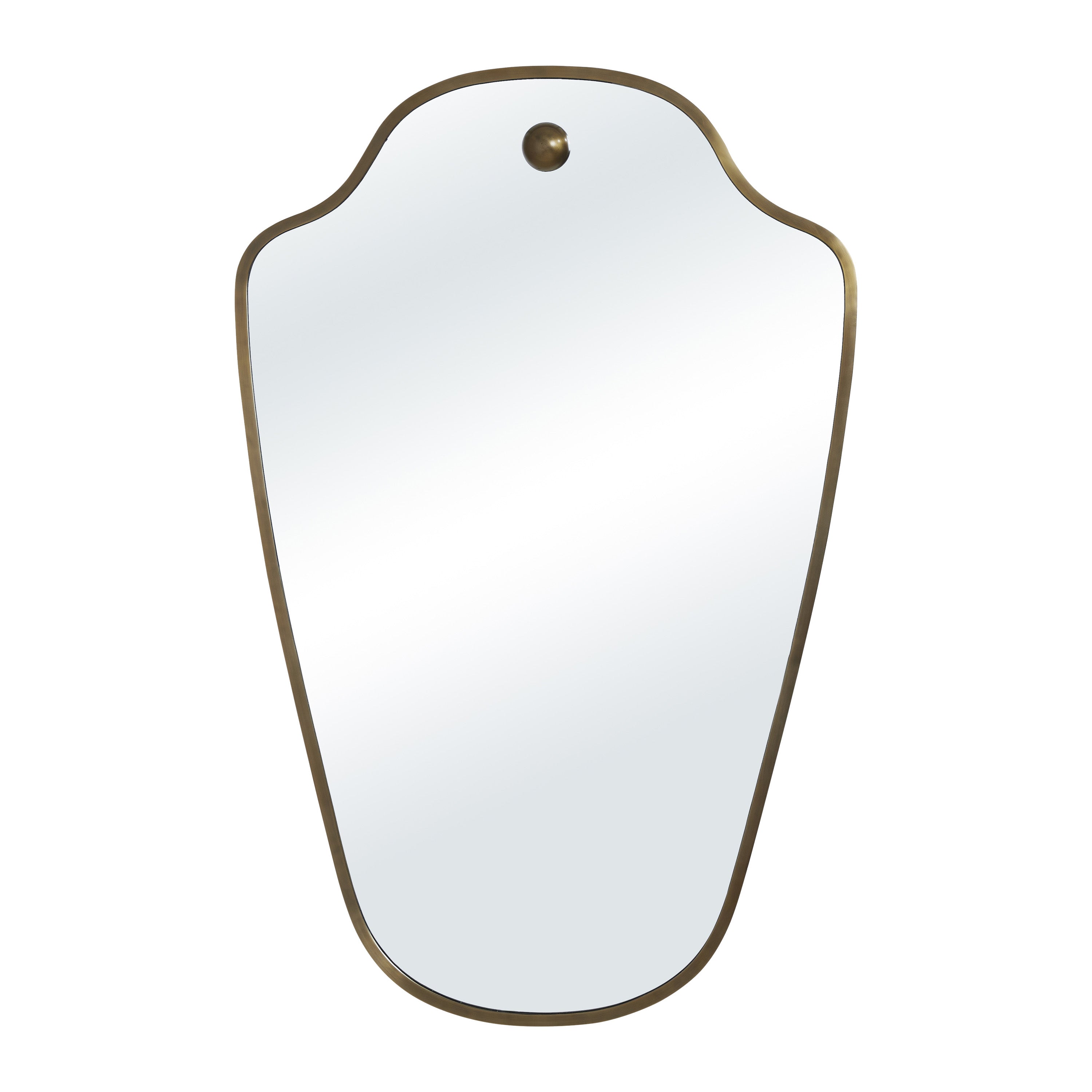 Elodie wall mirror by Renwil, iron, dark antique brushed brass finish