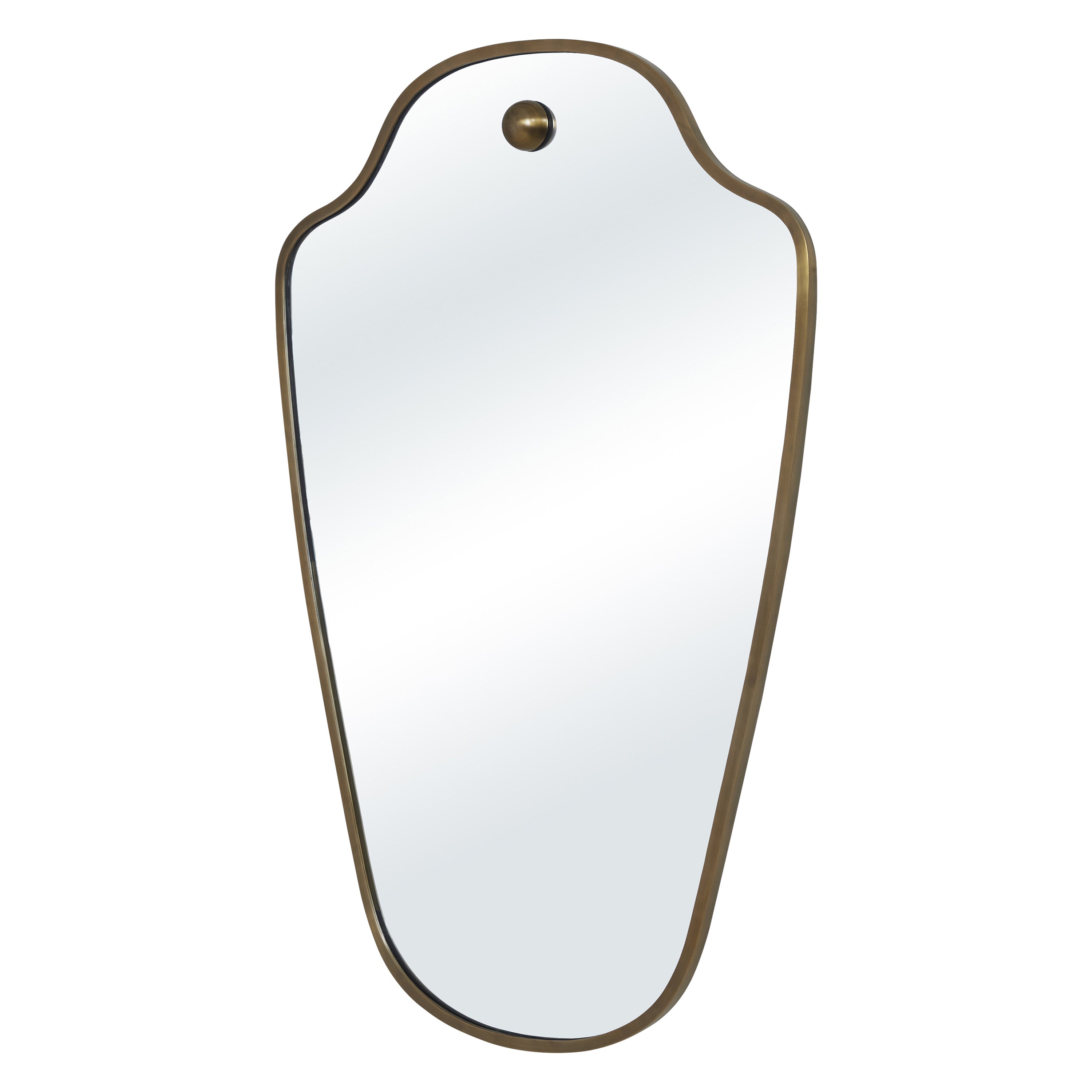 Elodie wall mirror by Renwil, iron, dark antique brushed brass finish