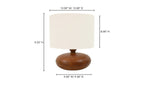 Evie table lamp by Moe's Home Collection, honey brown turned wood base, tapered shade