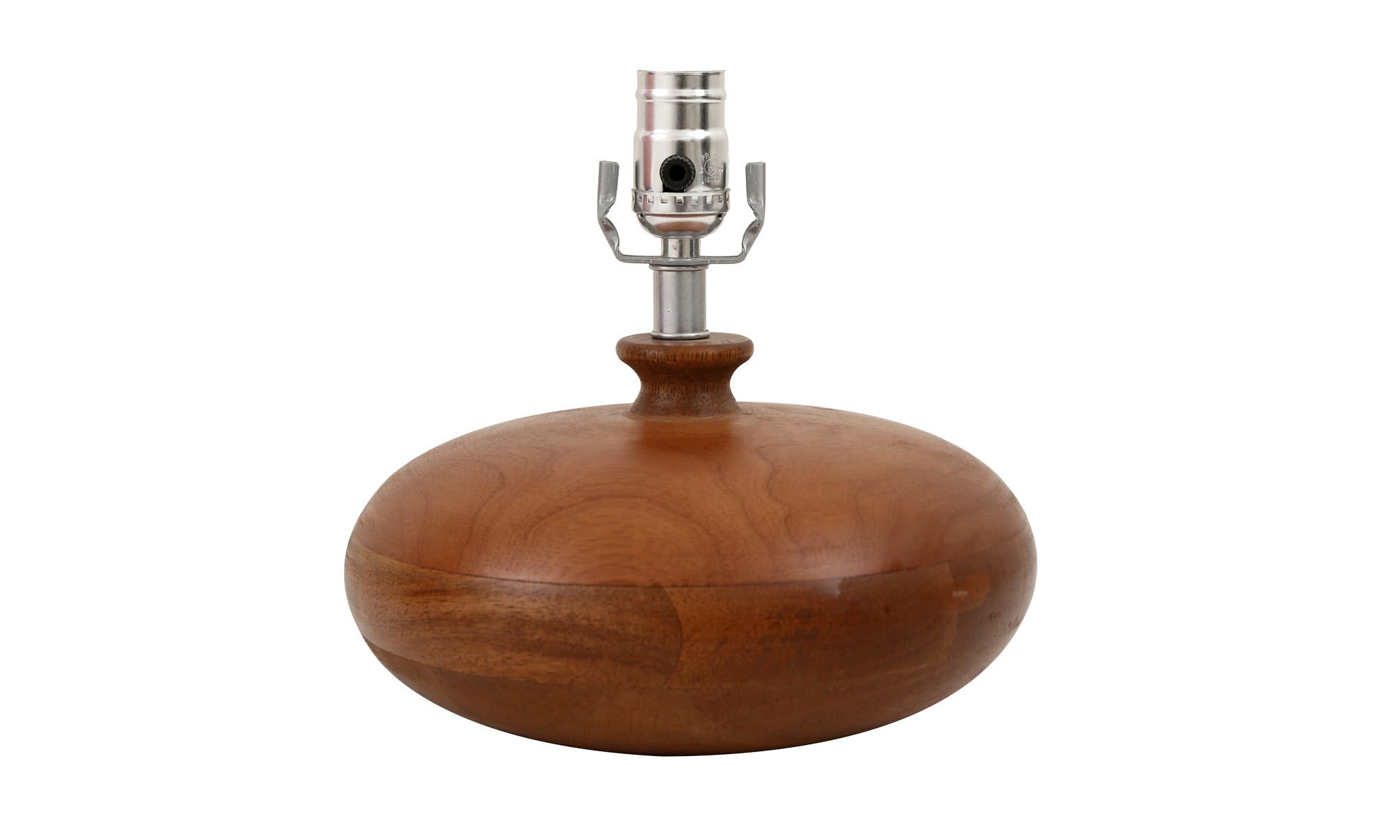 Evie table lamp by Moe's Home Collection, honey brown turned wood base, tapered shade