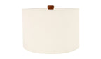 Evie table lamp by Moe's Home Collection, honey brown turned wood base, tapered shade