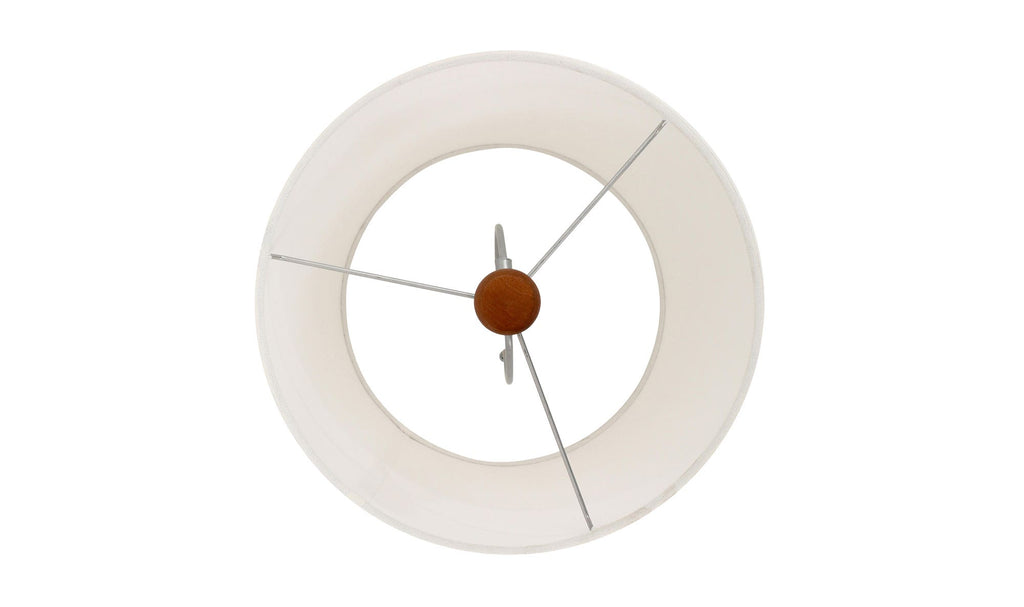 Evie table lamp by Moe's Home Collection, honey brown turned wood base, tapered shade