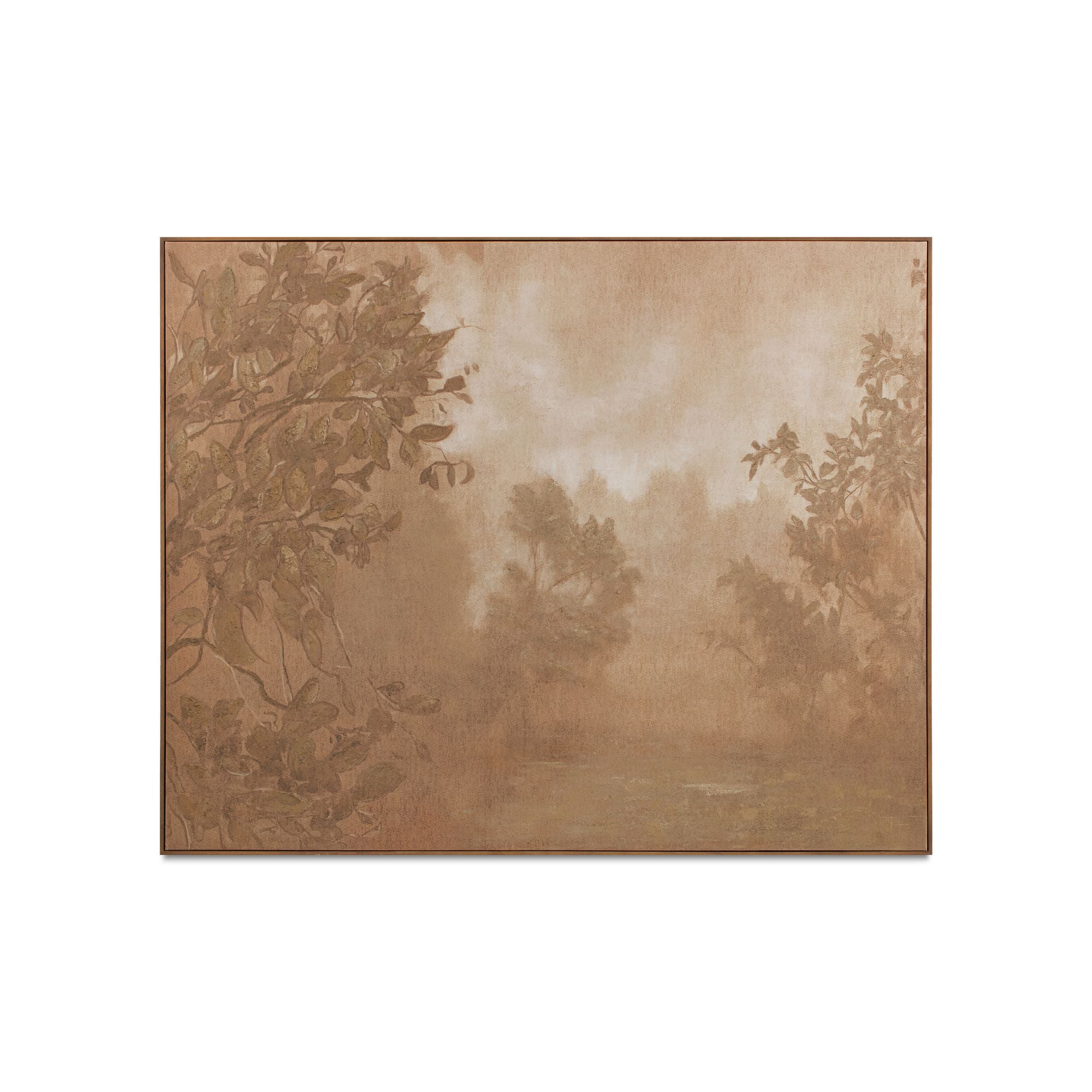 Fawn framed painting by Moe's Home Collection, canvas, soft pigment wash multi-tone composition