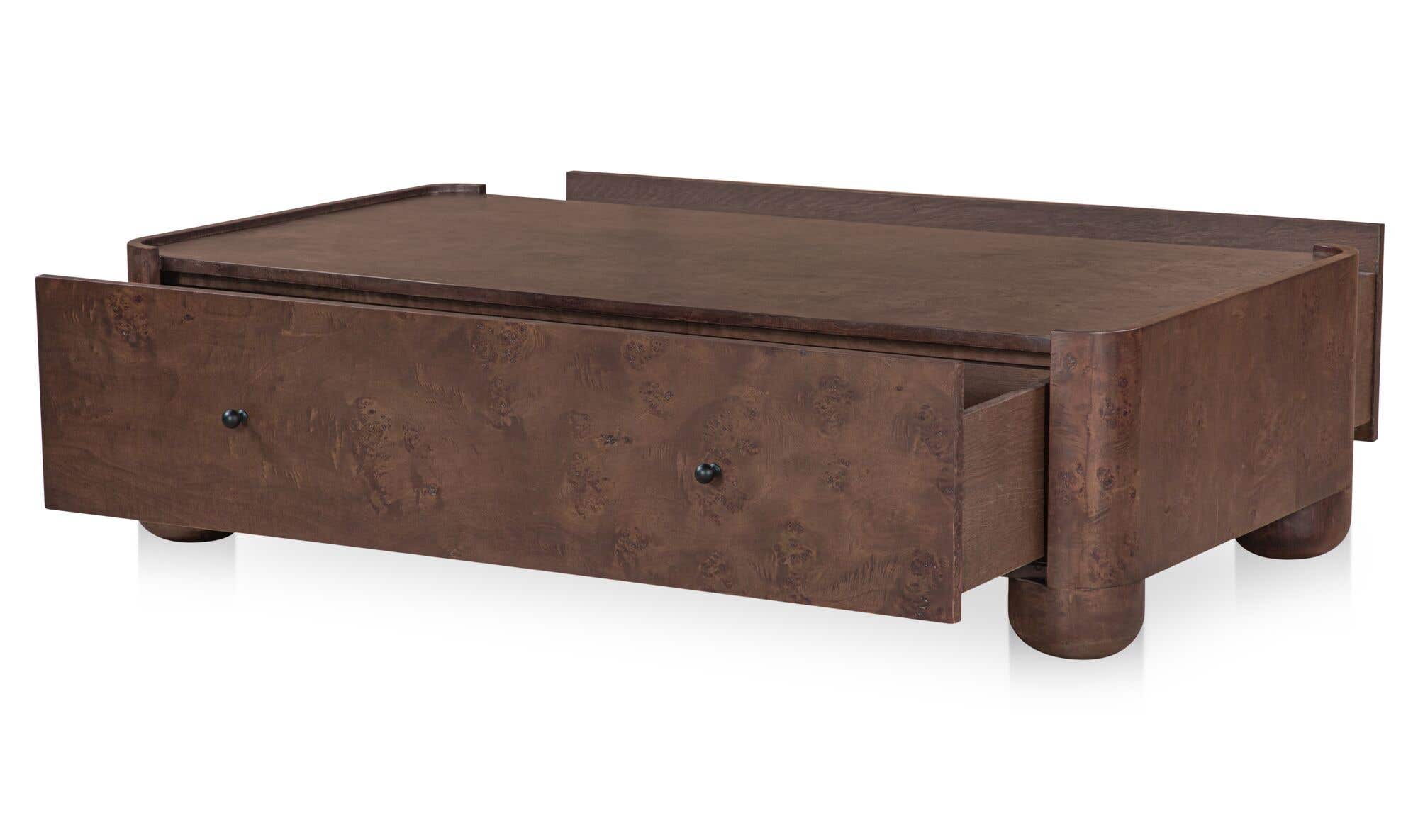 Gibson Storage Coffee Table Burl view 4