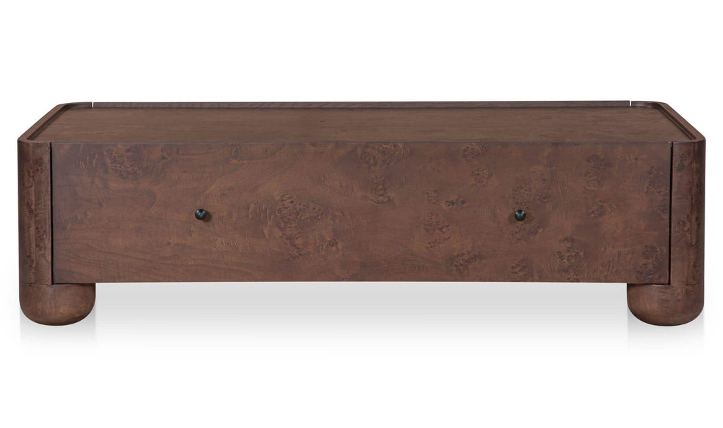 Gibson Storage Coffee Table Burl front
