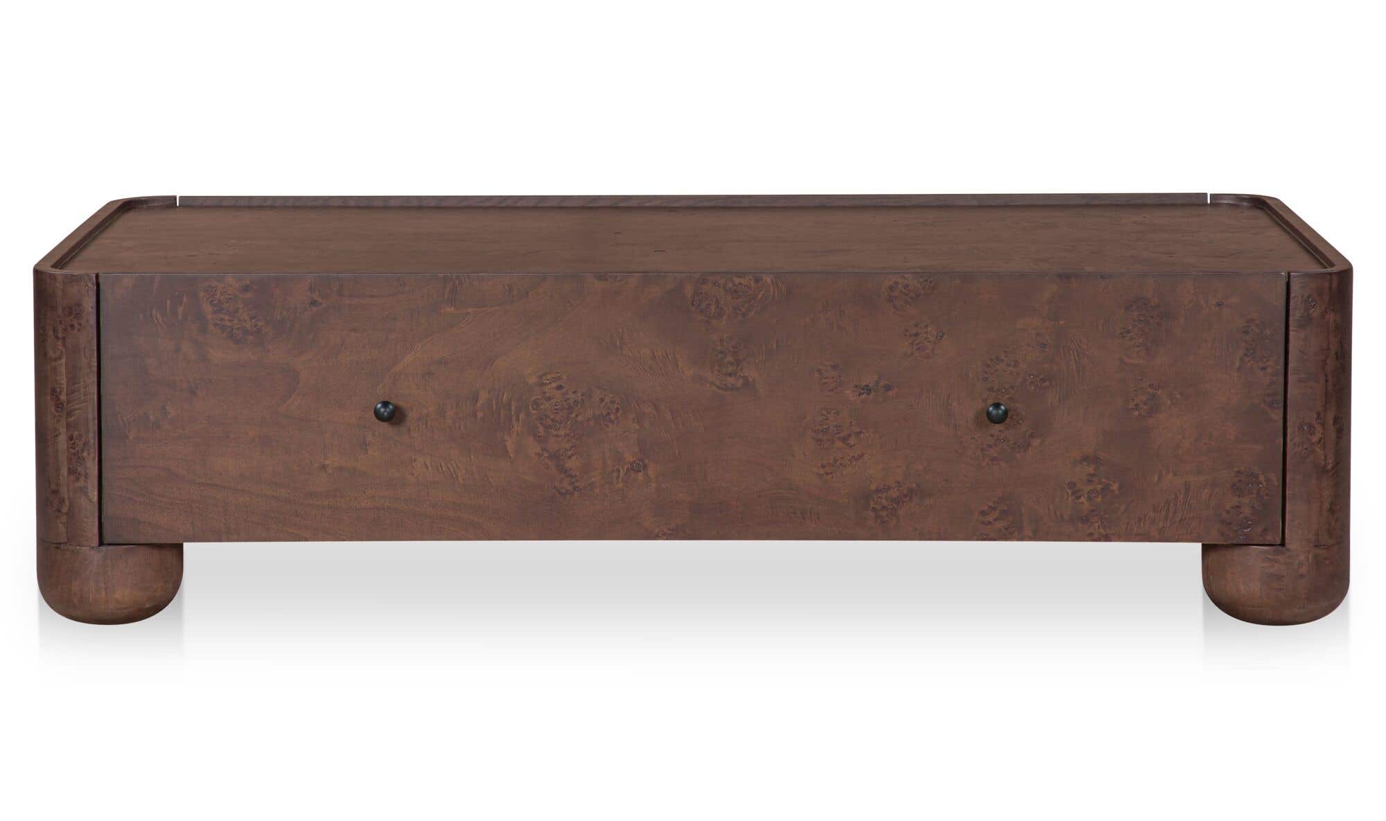 Gibson Storage Coffee Table Burl front