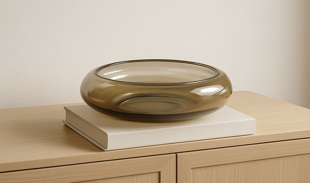 Smoky Brown Glass Polene Bowl, Large