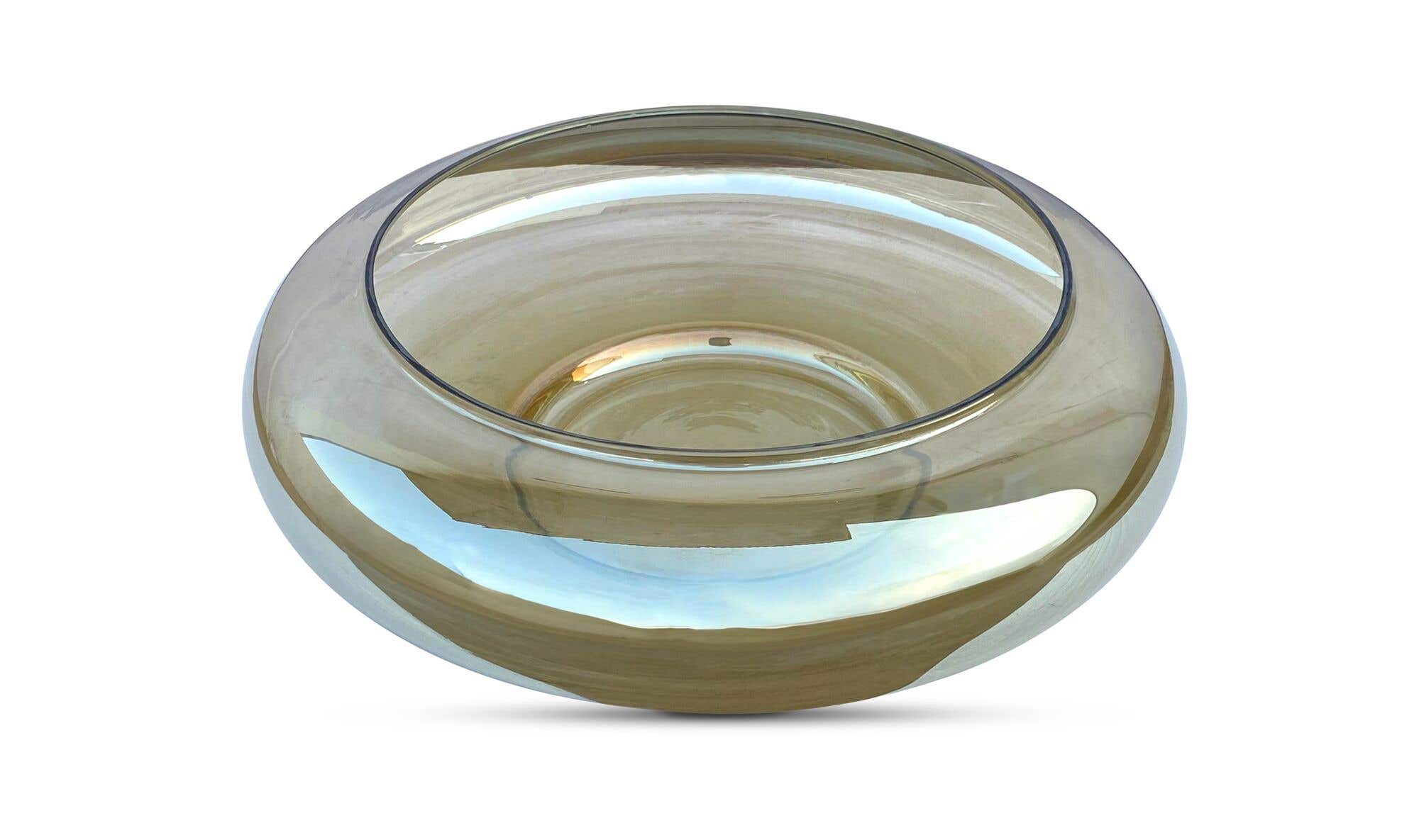 Smoky Brown Glass Polene Bowl, Large