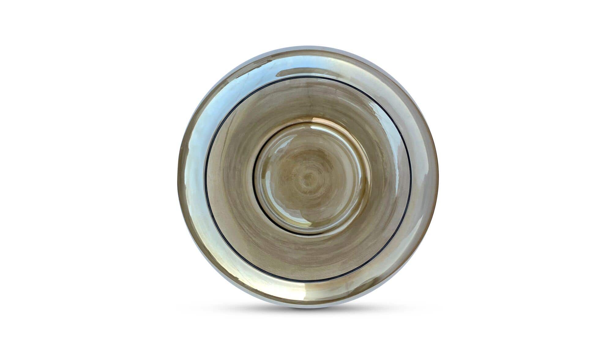 Smoky Brown Glass Polene Bowl, Large