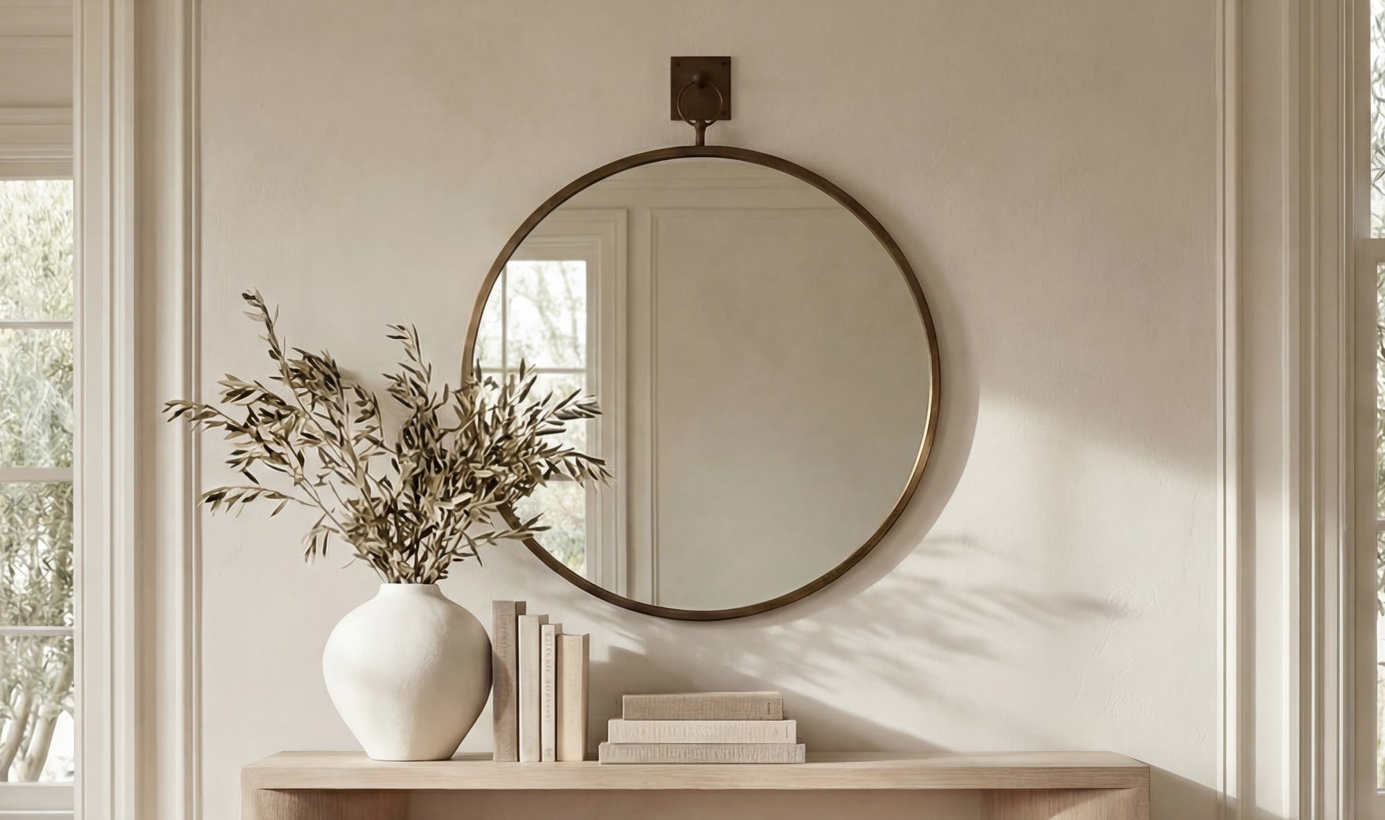 Aged Brass Cameo Wall Mirror 5