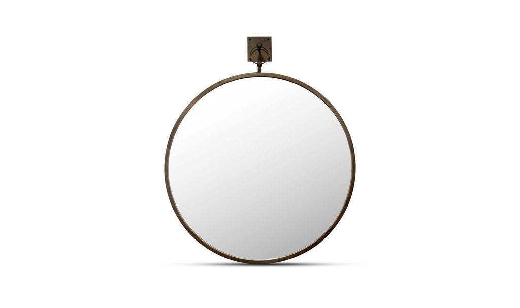 Aged Brass Cameo Wall Mirror