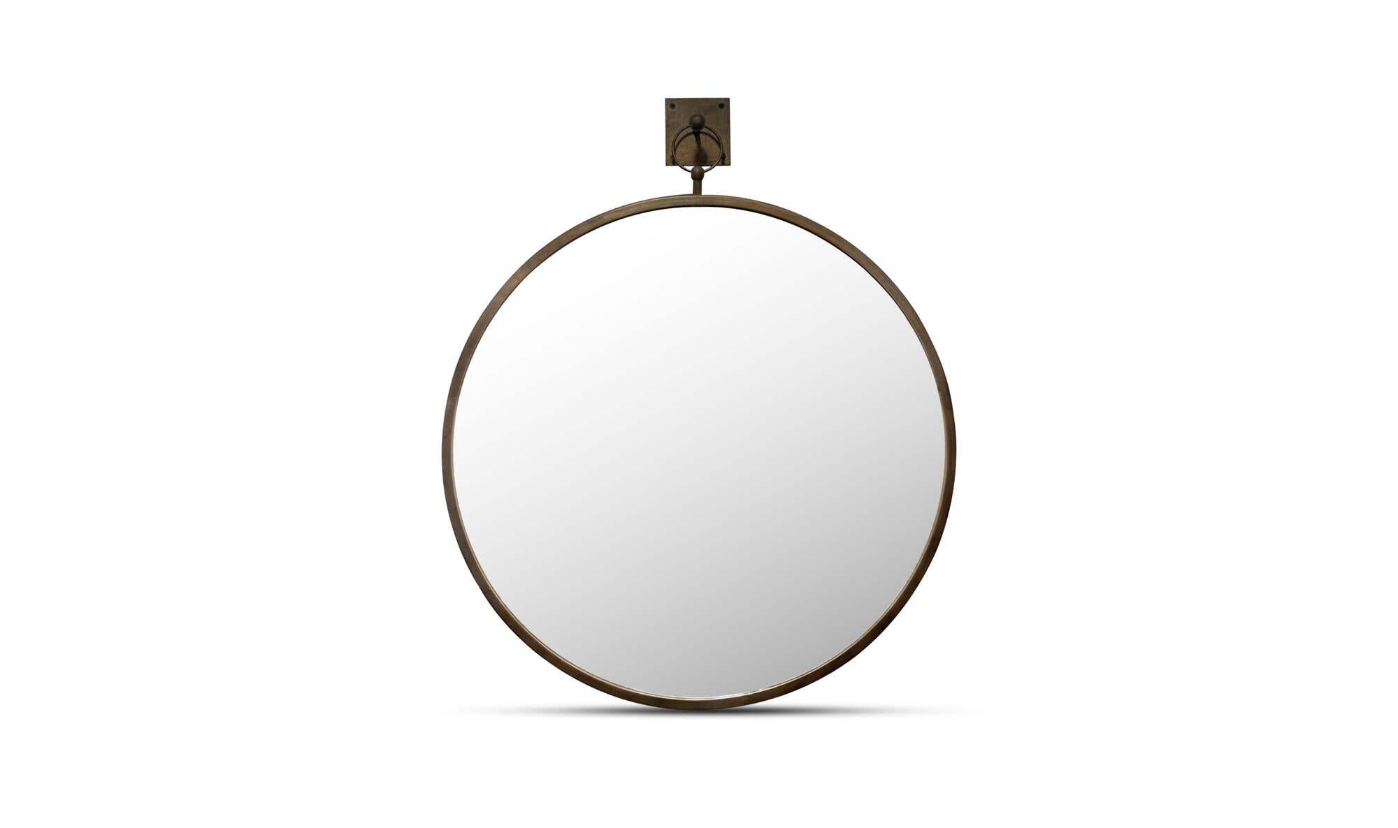 Aged Brass Cameo Wall Mirror