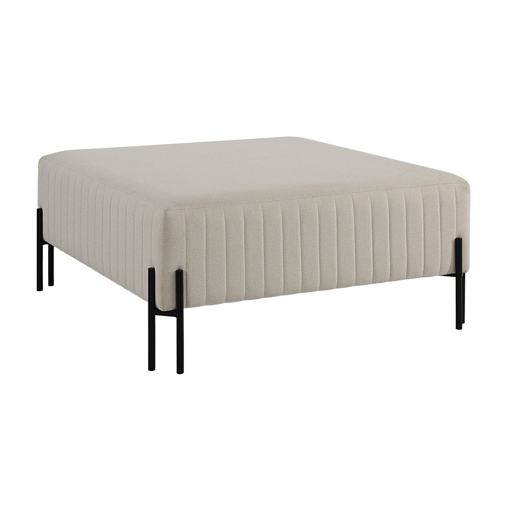Fitzroy ottoman by Renwil, poly-linen, natural finish