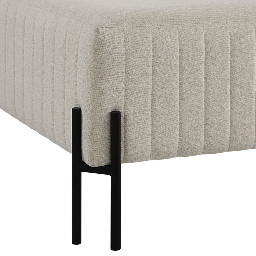 Fitzroy ottoman by Renwil, poly-linen, natural finish