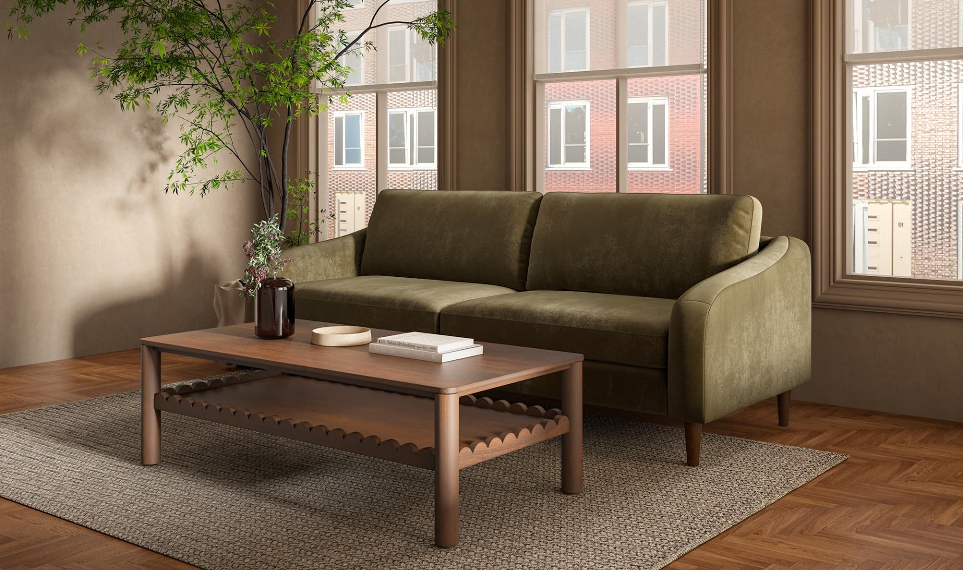 Quinn Sofa Cedar Green view 3