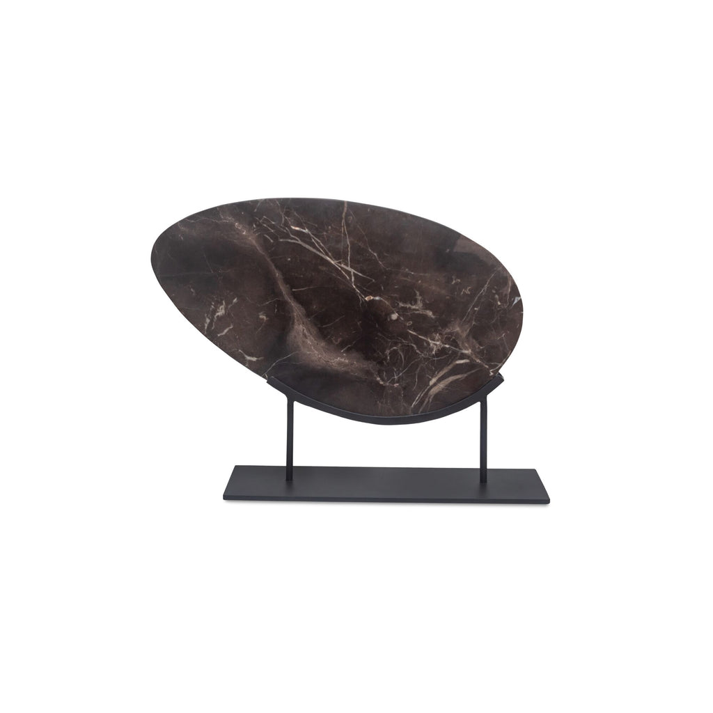 Galen sculpture by Moe's Home Collection, Saint Laurent marble, dark ground white veining