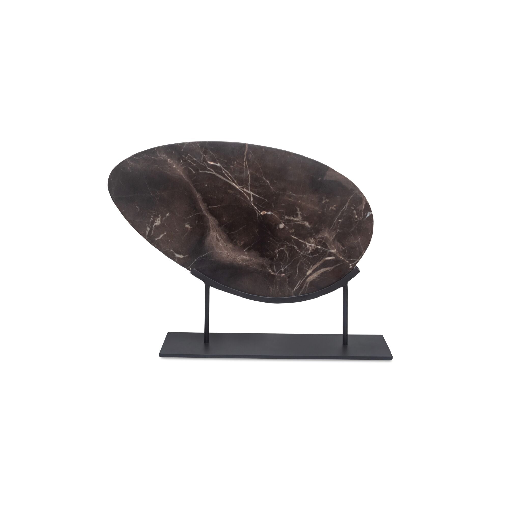 Galen sculpture by Moe's Home Collection, Saint Laurent marble, dark ground white veining