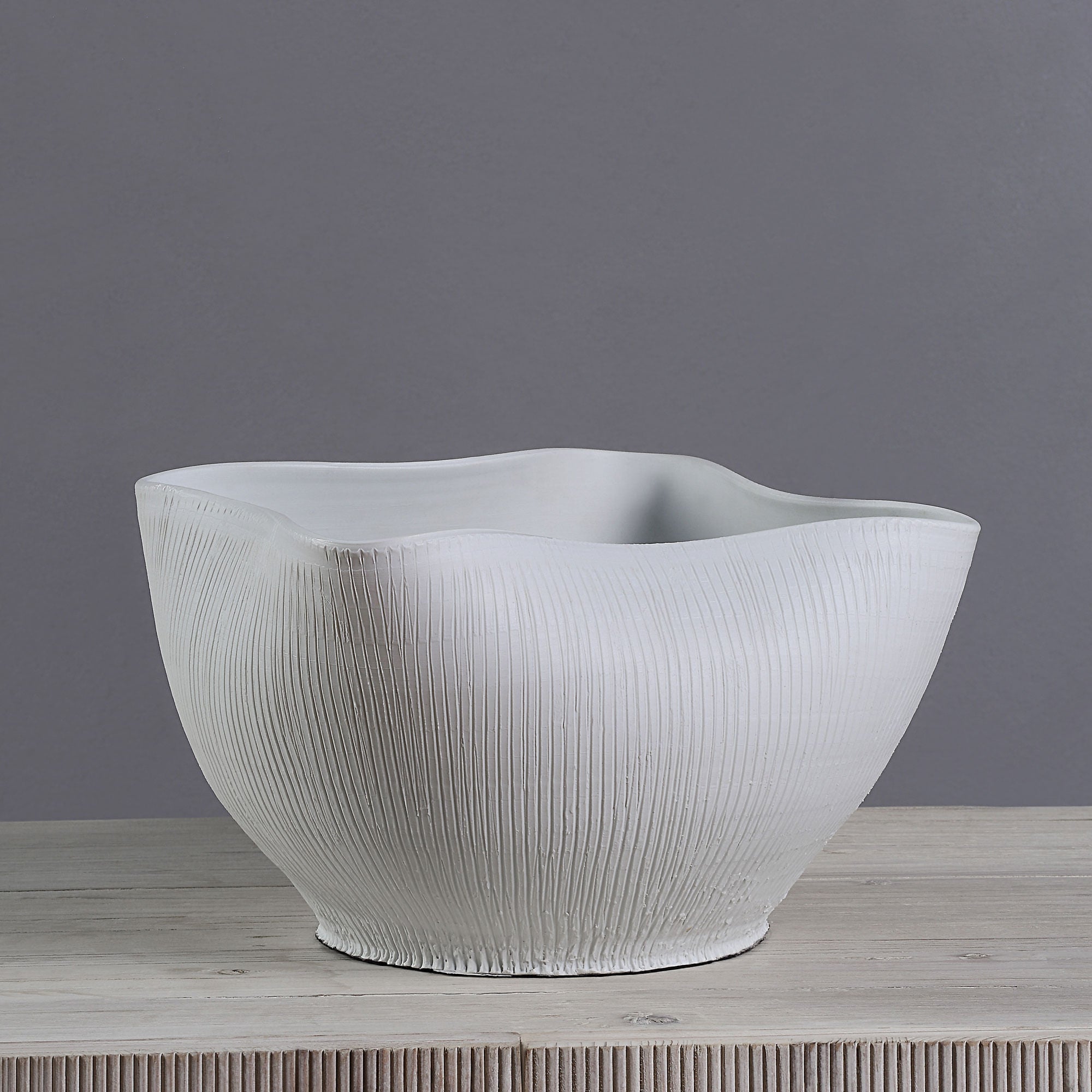 Gigi bowl by Renwil, ceramic, off-white, hand-finished