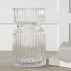 Gladys vase by Renwil, mouth-blown glass, clear fluted