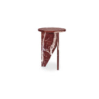 Grace accent table by Moe's Home Collection, Rosso Levante marble, sculptural turned base