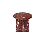 Grace accent table by Moe's Home Collection, Rosso Levante marble, sculptural turned base