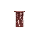 Grace accent table by Moe's Home Collection, Rosso Levante marble, sculptural turned base