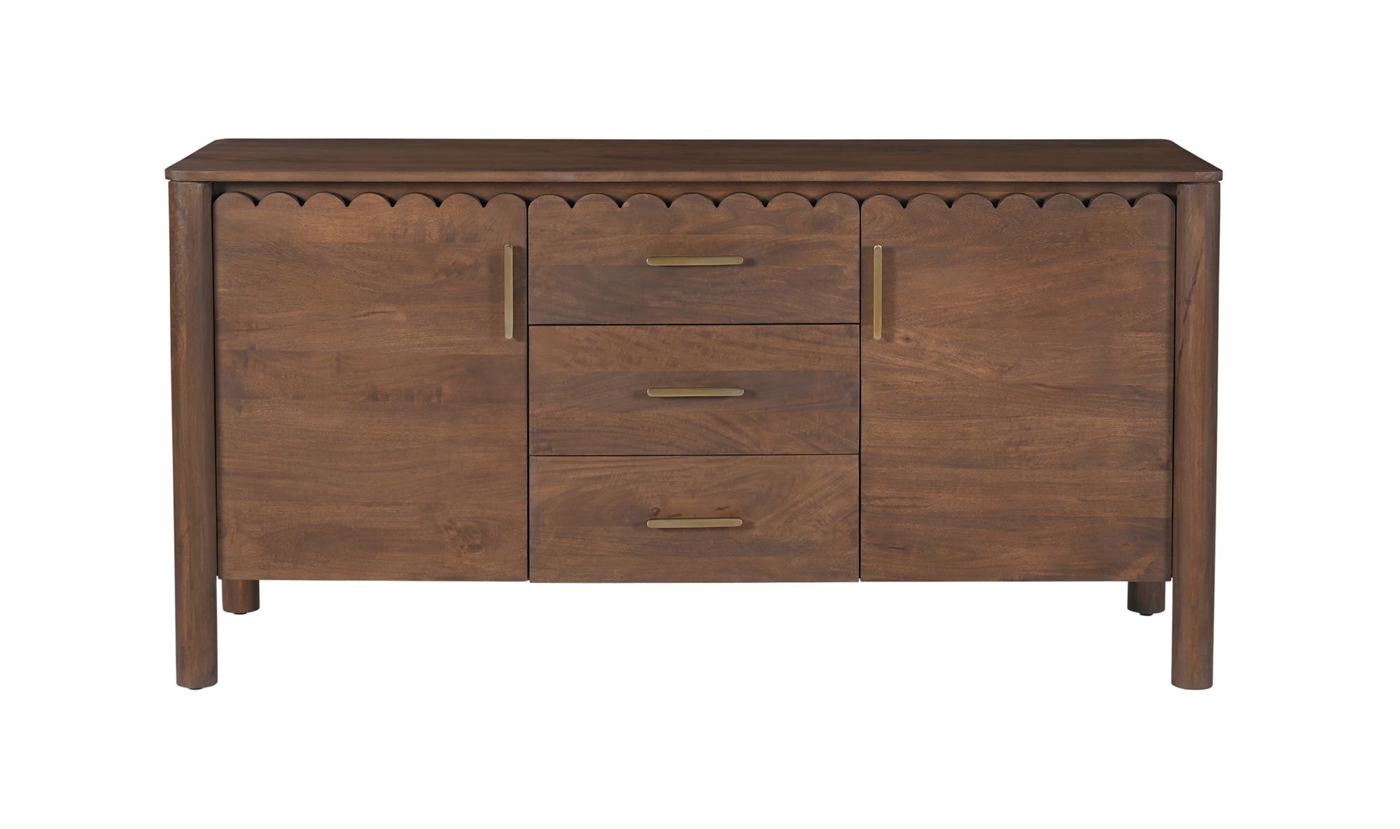 Wiley 3 Drawer Sideboard Vintage Brown front