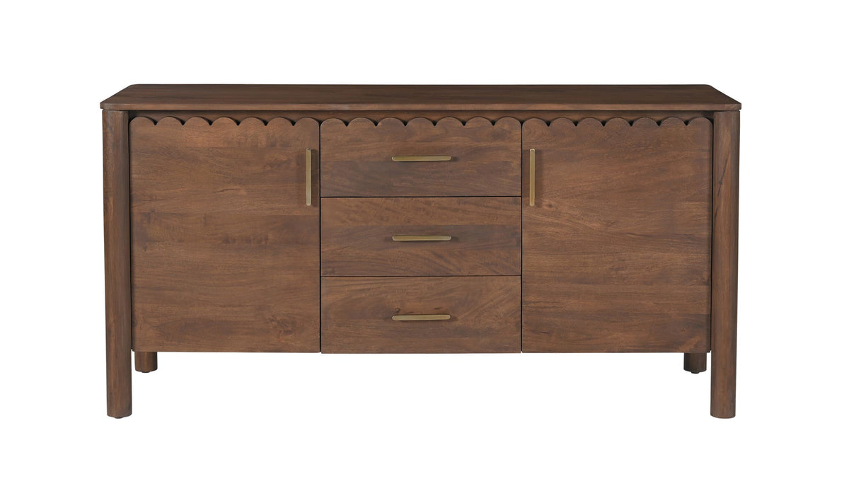 Wiley 3 Drawer Sideboard Vintage Brown front