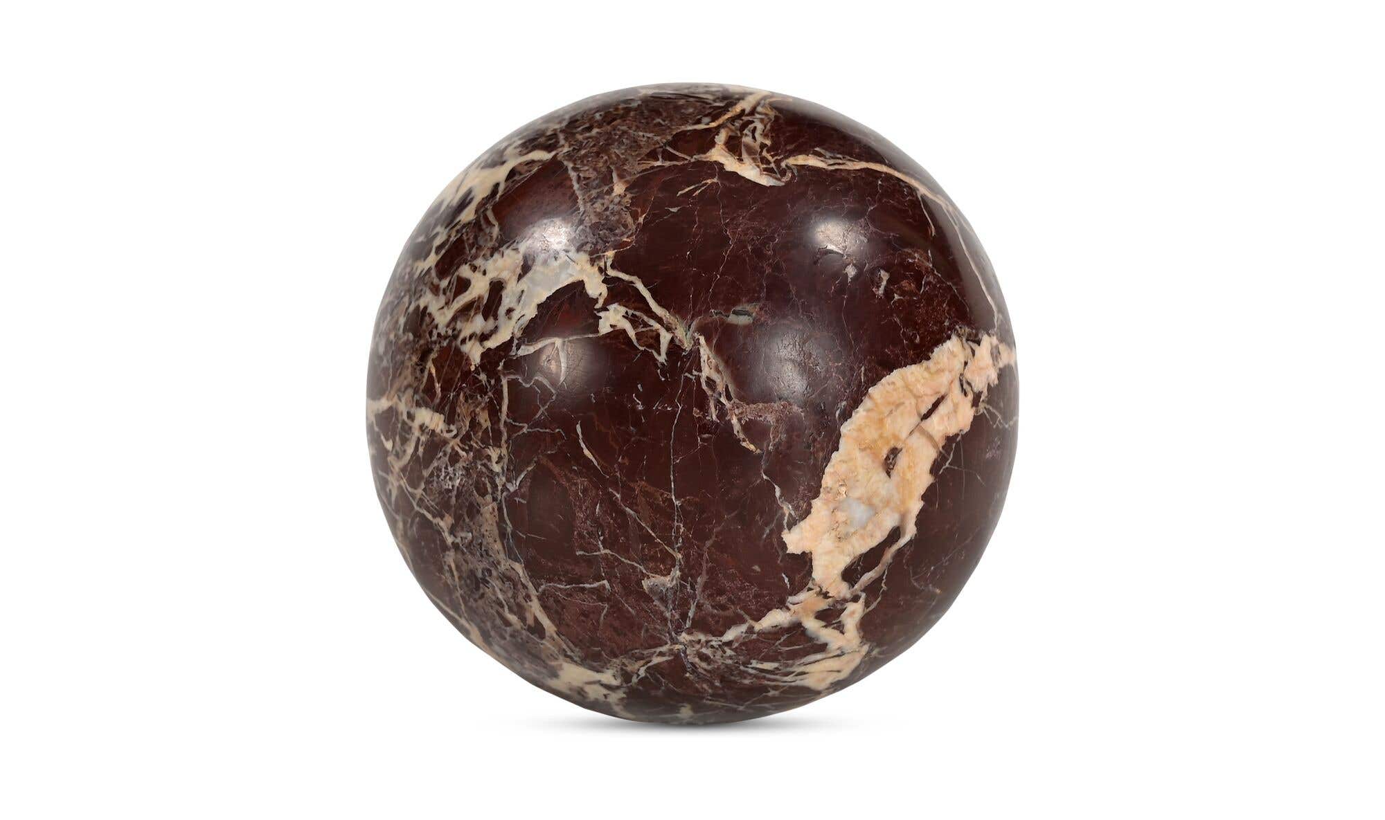 Marble Odessa Sphere Tabletop Accent - Red Levanto Marble
