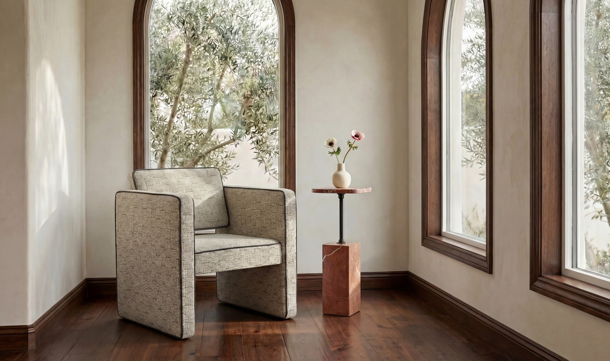 Stone-Top Caro Side Table
